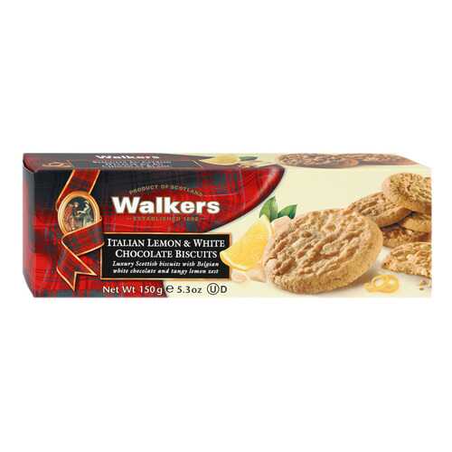 Печенье Walkers Итальянский лимон и белый шоколад 150 г Великобритания в Верный