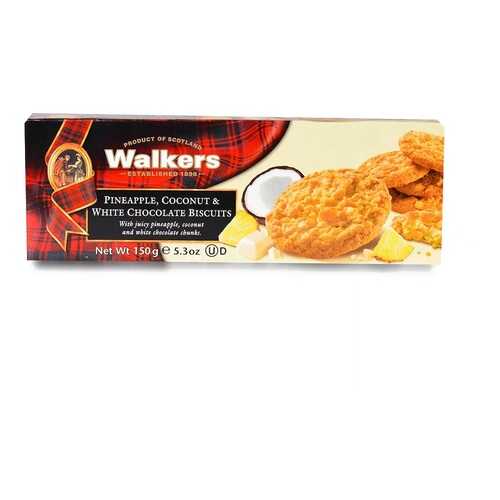 Печенье Walkers с ананасом, кокосом и белым шоколадом 150 г Великобритания в Верный