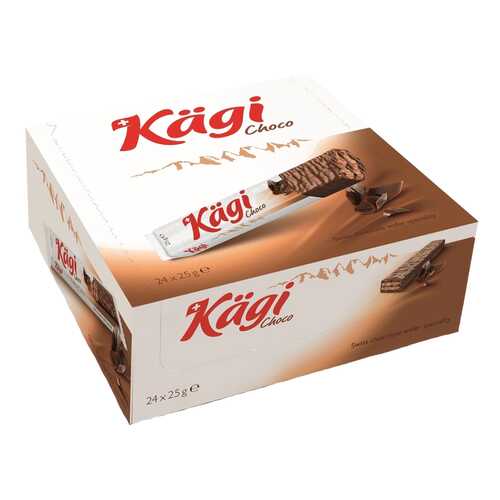 Вафли Kaegi Choco с шоколадным кремом в молочном шоколаде 24*25 г в Верный