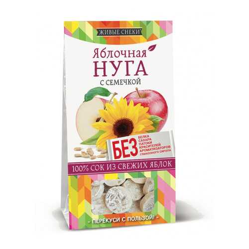 Нуга яблочная Живые снеки с семечкой 4*60 г в Верный