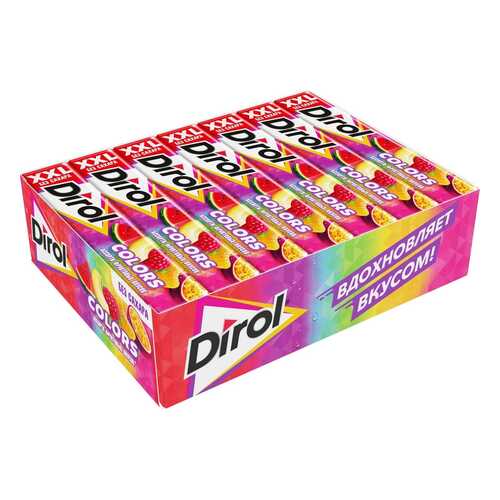 DIROL COLORS XXL жевательная резинка ассорти фрукты 19г по 18 шт в Верный