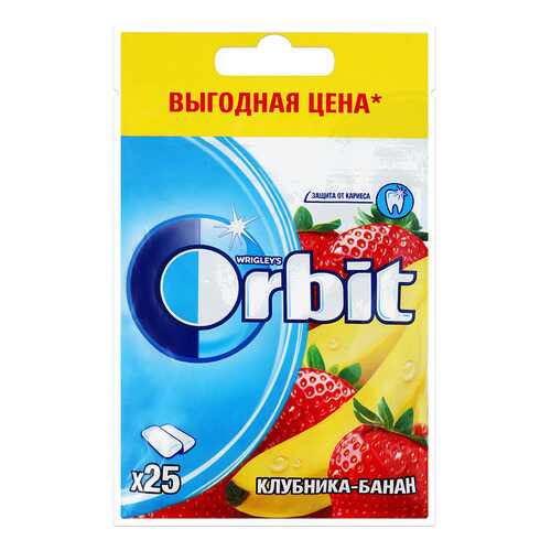 Orbit Клубника-Банан пакет 25 драже по 34г в Верный