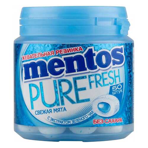 Жевательная резинка Mentos свежая мята без сахара с экстрактом зеленого чая 50 штук в Верный