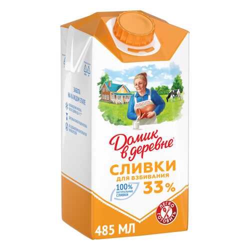 Сливки Домик в деревне для взбивания 33% 480 г в Верный