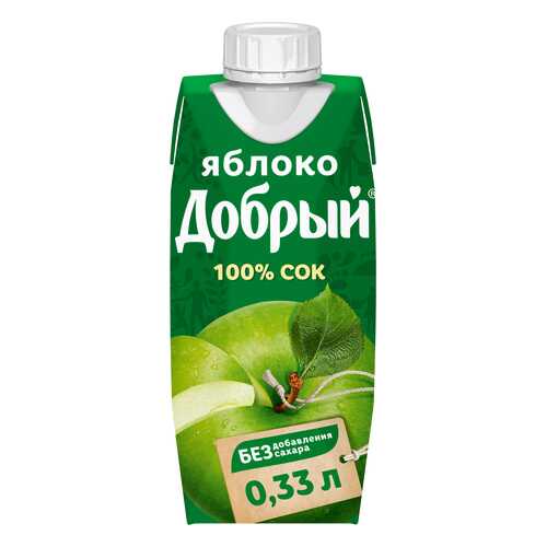 Сок Добрый яблочный 100% 0.33 л в Верный